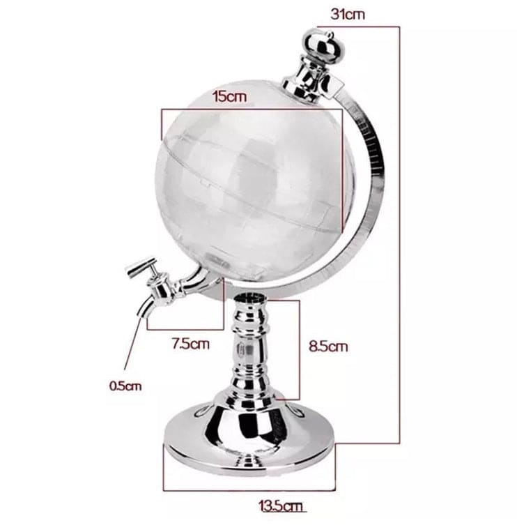 1500ml Globe Shape Dispenser With Funnel And Stopper, Decanter Dispenser For Drinks, World Map Liquor Dispenser 1500ml Globe Shape Dispenser With Funnel And Stopper, Decanter Dispenser For Drinks, World Map Liquor Dispenser